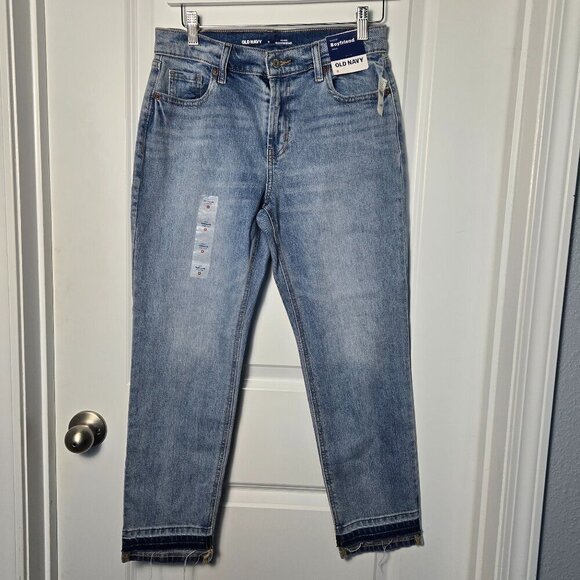 Old Navy Boyfriend Jean Mid-Rise Ankle - 0 Washed Denim - Picture 1 of 6